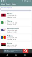 Country and Dialling Codes Screenshot 1
