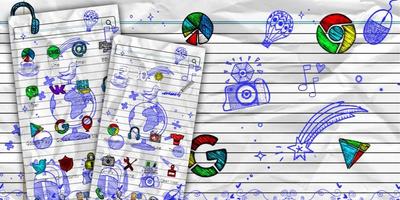 Бумажный эскиз Doodle Theme скриншот 3