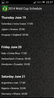 2014 World Cup Schedule FULL capture d'écran 1