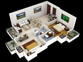 3d Home designs layouts poster