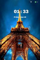 Paris Eiffel Tower Lock Screen captura de pantalla 3