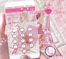 Theme Pink Paris Eiffel Tower ภาพหน้าจอ 1