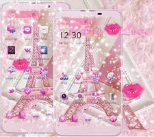 Theme Pink Paris Eiffel Tower ภาพหน้าจอ 3