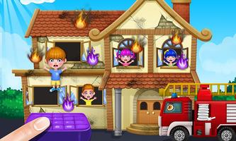 Super Kids Fireman Rescue Game ảnh chụp màn hình 1