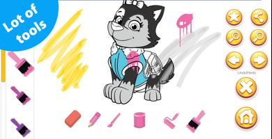 Paw Pups Patrol Paint Coloring capture d'écran 2