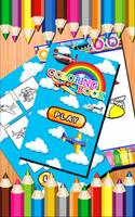 Poster Air-Planes Coloring Pages. Painting Game.