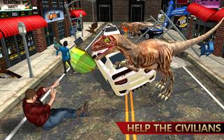 Dinosaur Attack City Hunting Poster