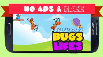Peg Puzzle For Kids BugsLifes پوسٹر