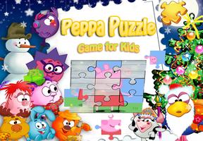 Peppa Puzzle For Kids-Pink Pig poster