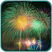 Christmas fireworks photo icon