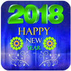 2018 New Year Greeting card icon