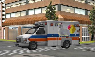 Kids Unicorn Ambulance Parking poster