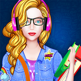 College Girl Fashion Dress up & makeover game icône