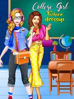 College Girl Fashion Dress up & makeover game Affiche
