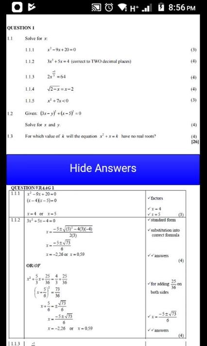 Grade 12 Mathematics Mobile Application screenshot 14