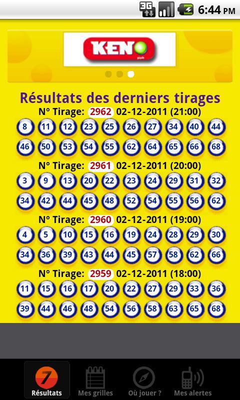 keno resultat dernier tirage loto résultats