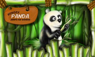 Panda springt voor bamboe-poster