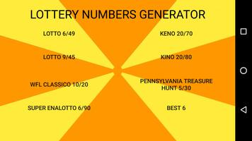 Lottery Numbers Generator Affiche