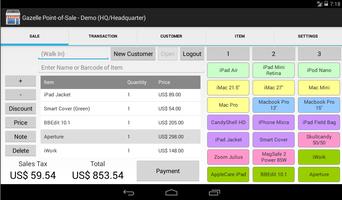 برنامه‌نما Gazelle POS for Android Tablet عکس از صفحه