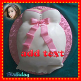 Birthday cake photo frame ícone