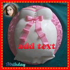 Birthday cake photo frame icon