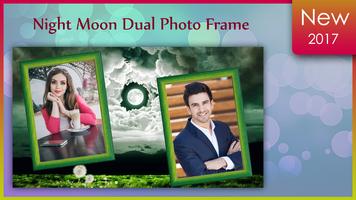 Night Moon Dual Photo Frame постер