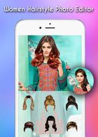 Woman Hairstyle Photo Editor imagem de tela 3