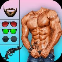 Men Body Builder Photo Editor : SixPack tattoo App poster