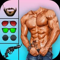 Men Body Builder Photo Editor : SixPack tattoo App Affiche