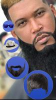 black men beard and hair tsyle photo editor الملصق