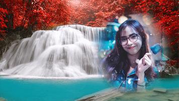 Waterfall photo fraem poster