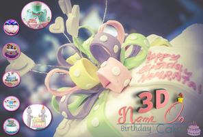3d Name On Birthday Cake Affiche