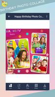 Happy Birthday Collage Frames Affiche