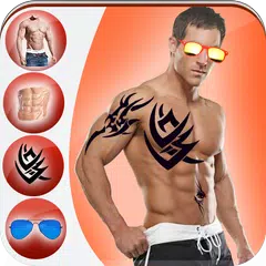 Tatuagem masculina Body SixPack: Photo Editor app