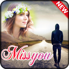 Miss You photo frame photo editor | photo mixer ไอคอน