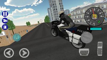 الشرطة متسابق الدراجات النارية الملصق