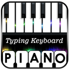 Piano Keyboard theme with English Typing icône
