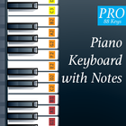 Piano Keyboard with Notes icône