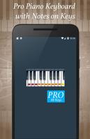 Piano Keyboard with Notes Affiche