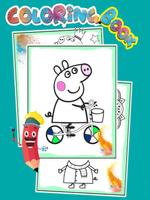 How to color Peppa Pig Coloring book for Adult Affiche