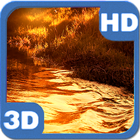 Glitter River on Golden Sunset Landscape أيقونة