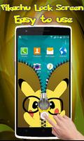 Pikachu Zipper Lock Screen ảnh chụp màn hình 1