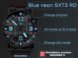 Blue neon SXT3 RD Watch Face ポスター