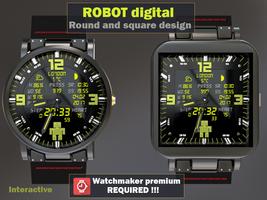 Poster PiKA Robot digital Watch Face