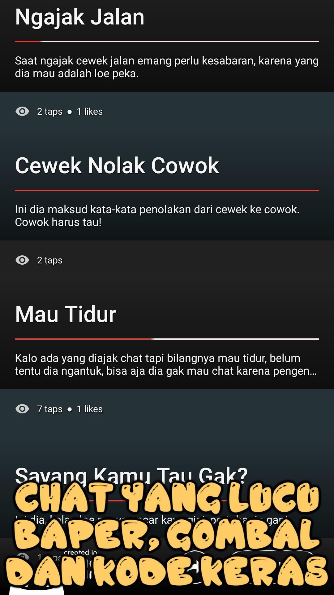 Kumpulan Chat Lucu Baper Sedih Gombal Kode Keras For Android Apk Download