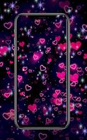 3D Neon hearts live wallpaper Affiche