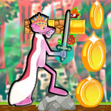 king pink adventure - run and jump ไอคอน