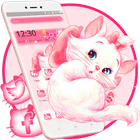 Pink Cute Kitty Cat Cartoon Theme icône