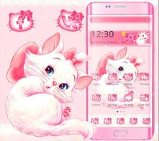 Pink Cute Kitty Cat Cartoon Theme Affiche