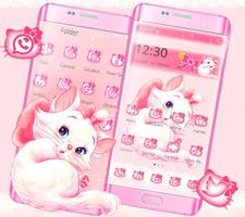 Pink Cute Kitty Cat Cartoon Theme capture d'écran 1